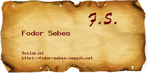 Fodor Sebes névjegykártya